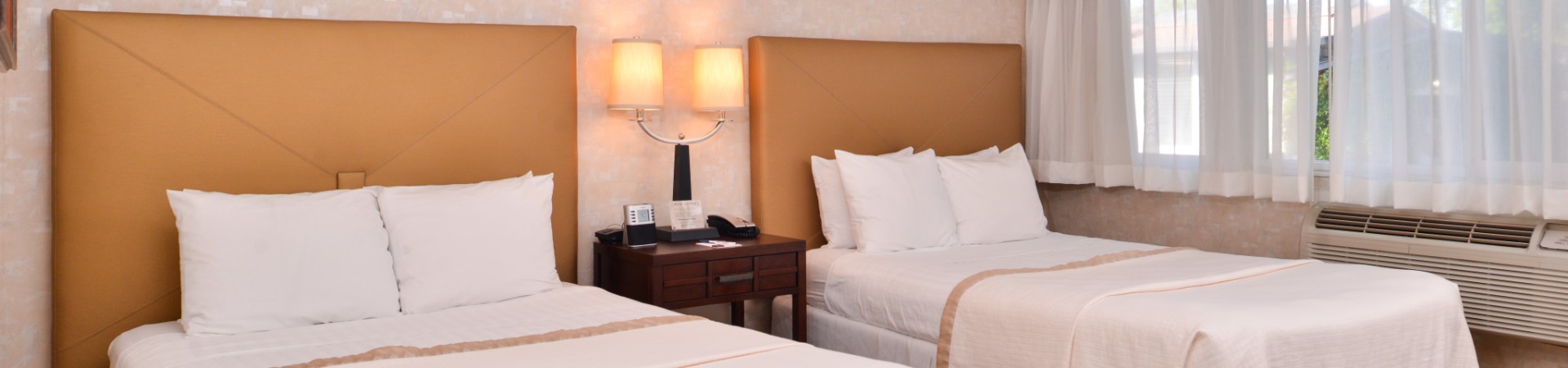 Hotel bedroom with two beds