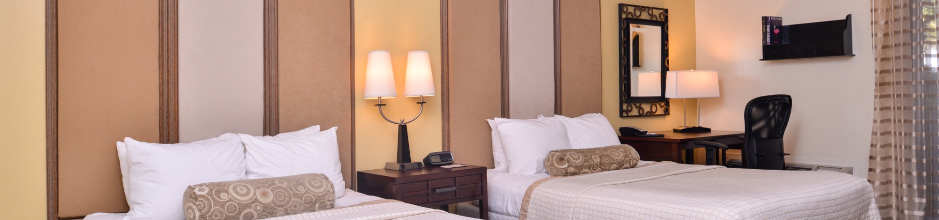 Hotel bedroom with two beds