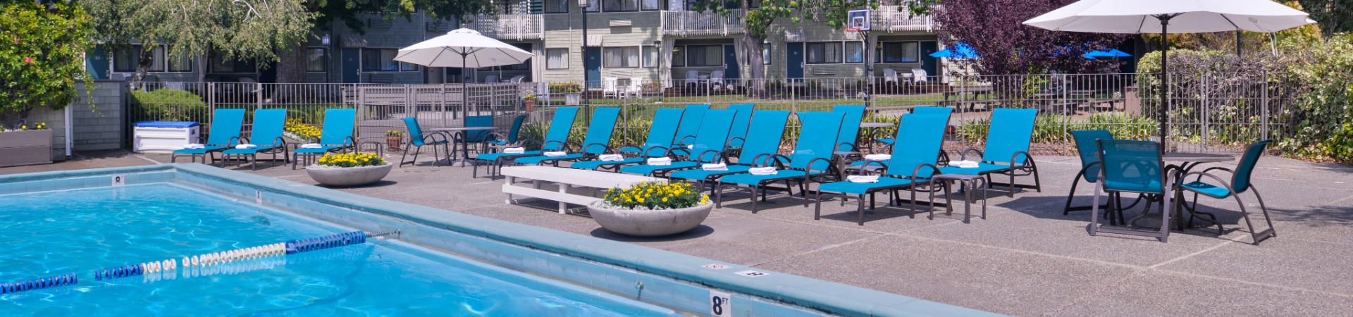 Pool with lounge chairs